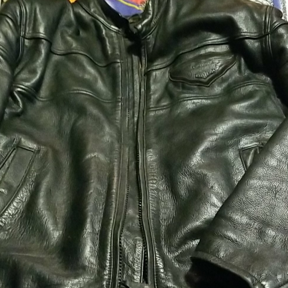 Mens leather Harley Davidson coat